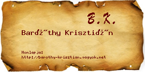 Baróthy Krisztián névjegykártya